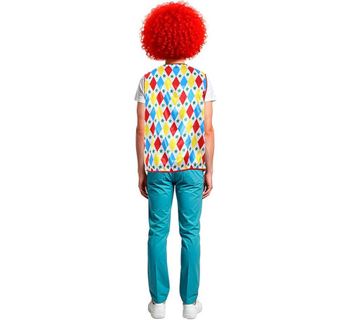 Chaleco de Payaso rombos y estrellas adulto