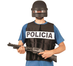 Gilet de police pare-balles noir pour adultes