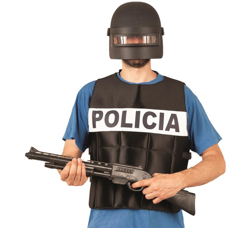 Translation missing: fr.Chaleco de Policía Antibalas negro para adulto