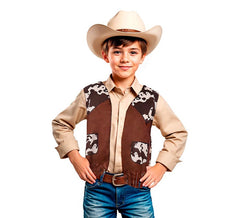 Gilet cowboy marron imprimé enfant