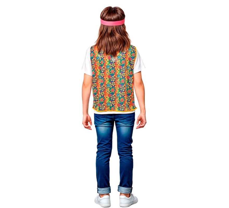 Translation missing: fr.Chaleco Hippie floral naranja infantil