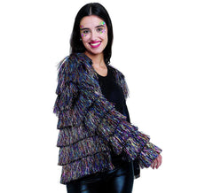 Veste à franges de différentes couleurs pour femme