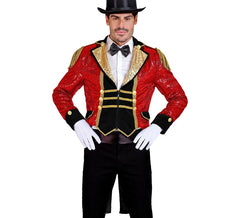 Veste Tailcoat à Paillettes Rouge pour Homme
