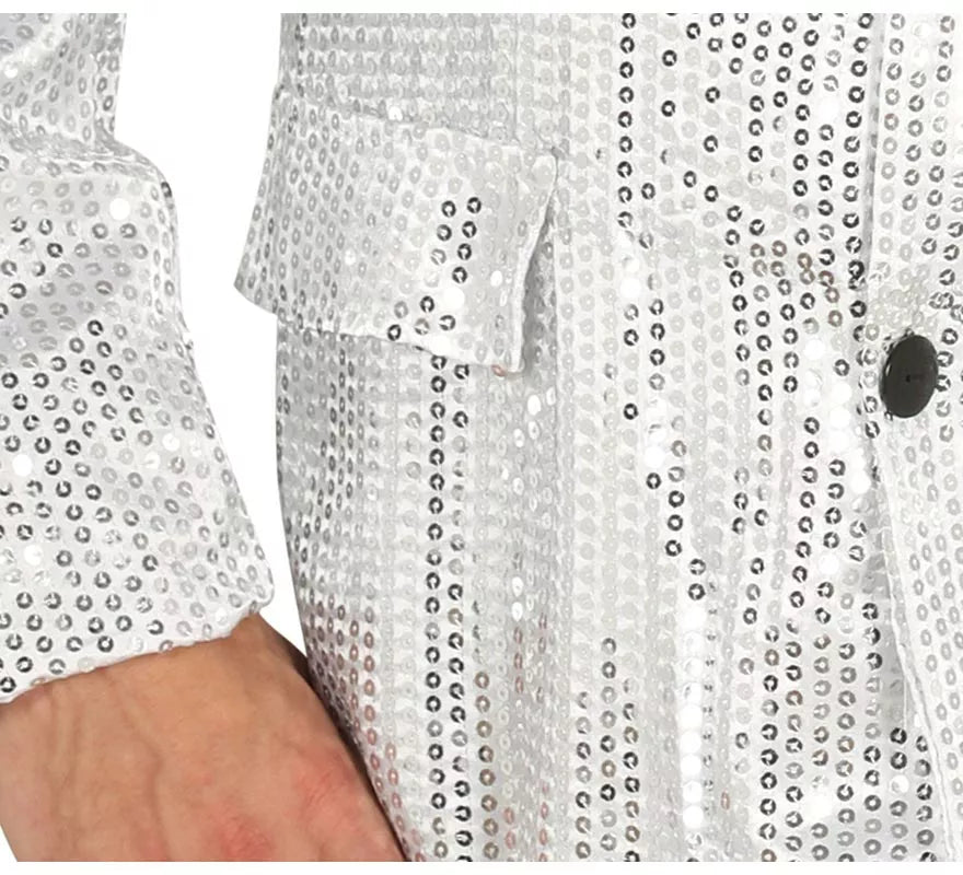 Translation missing: fr.Chaqueta de Lentejuelas Plateada para hombre