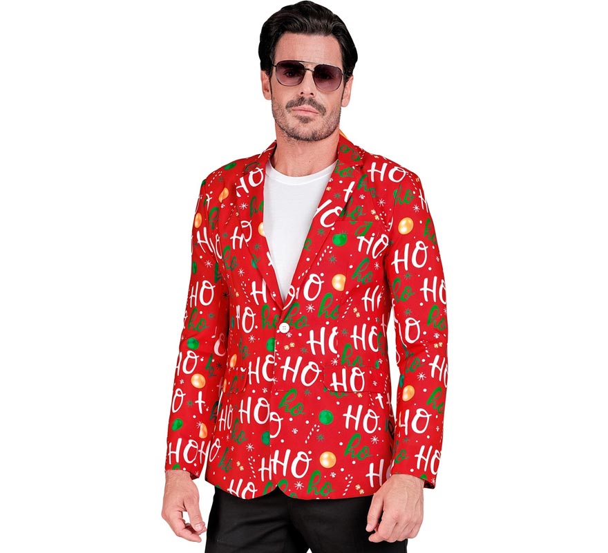 Translation missing: fr.Chaqueta Feliz Navidad ho ho rojo para hombre
