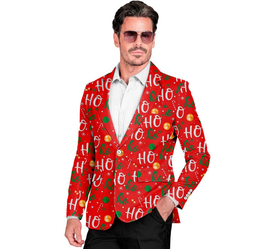 Translation missing: fr.Chaqueta Feliz Navidad ho ho rojo para hombre