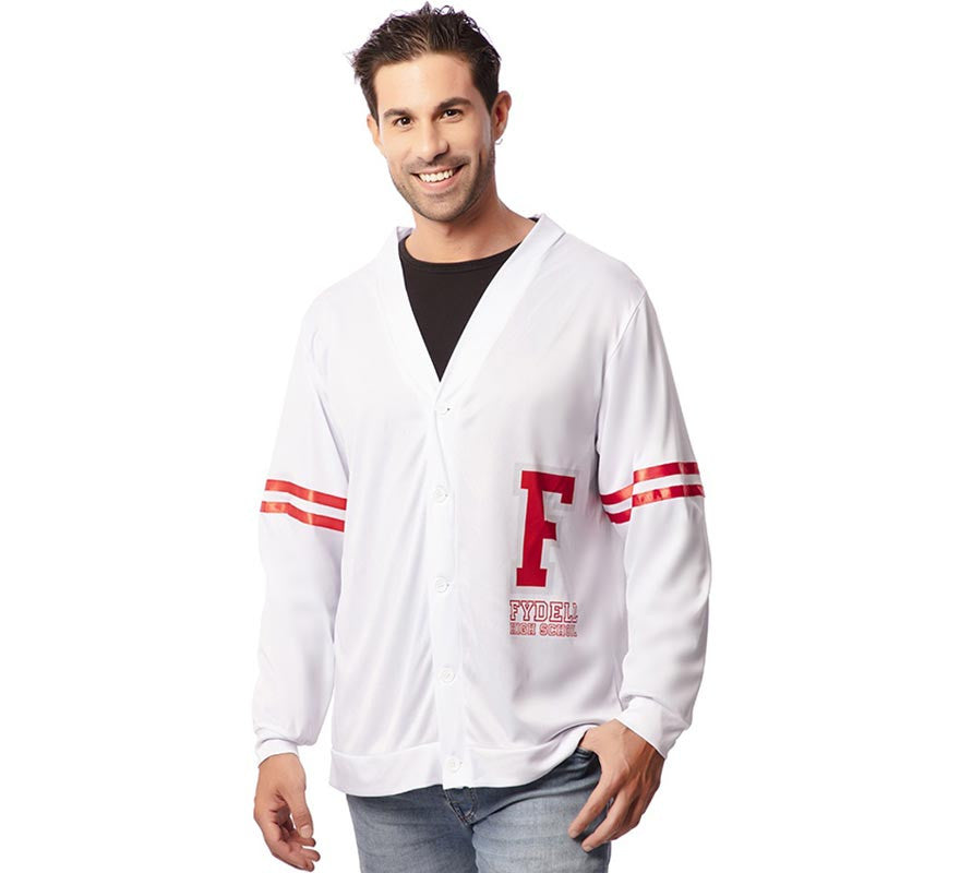 Chaqueta Universitaria de los años 50 blanca para hombre