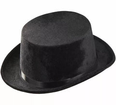 Chapeau haut de forme de sorcier en velours noir