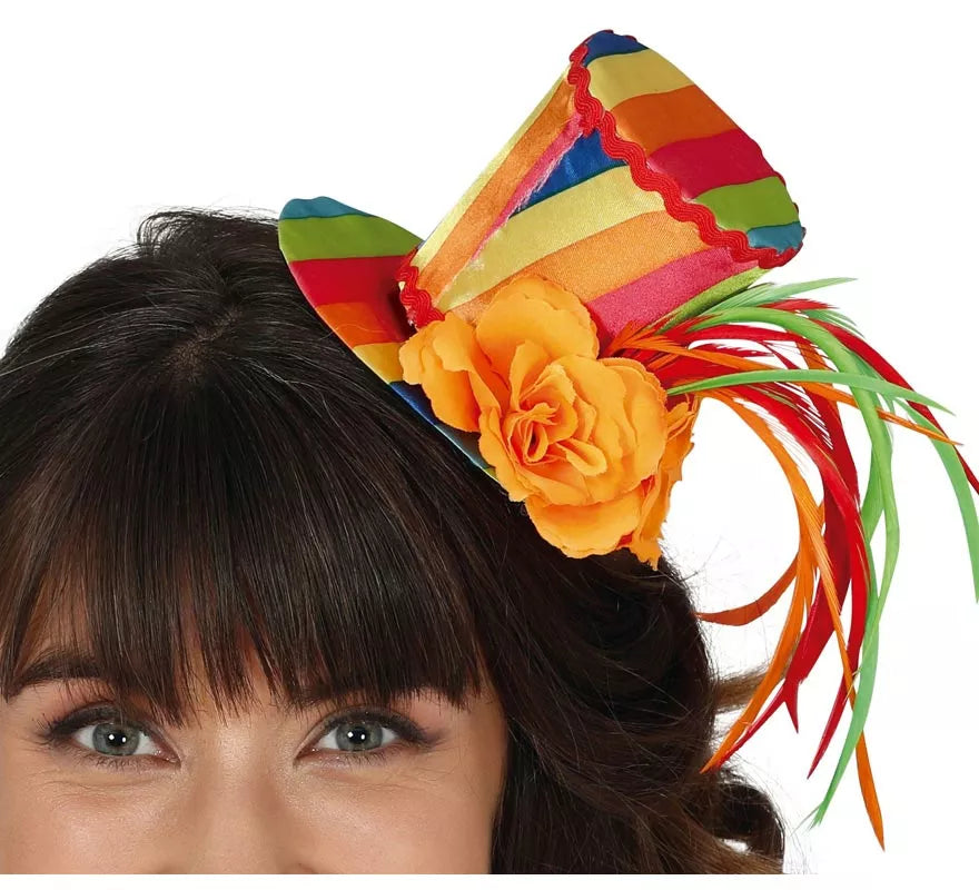 Chistera Mini con Rosas Multicolor