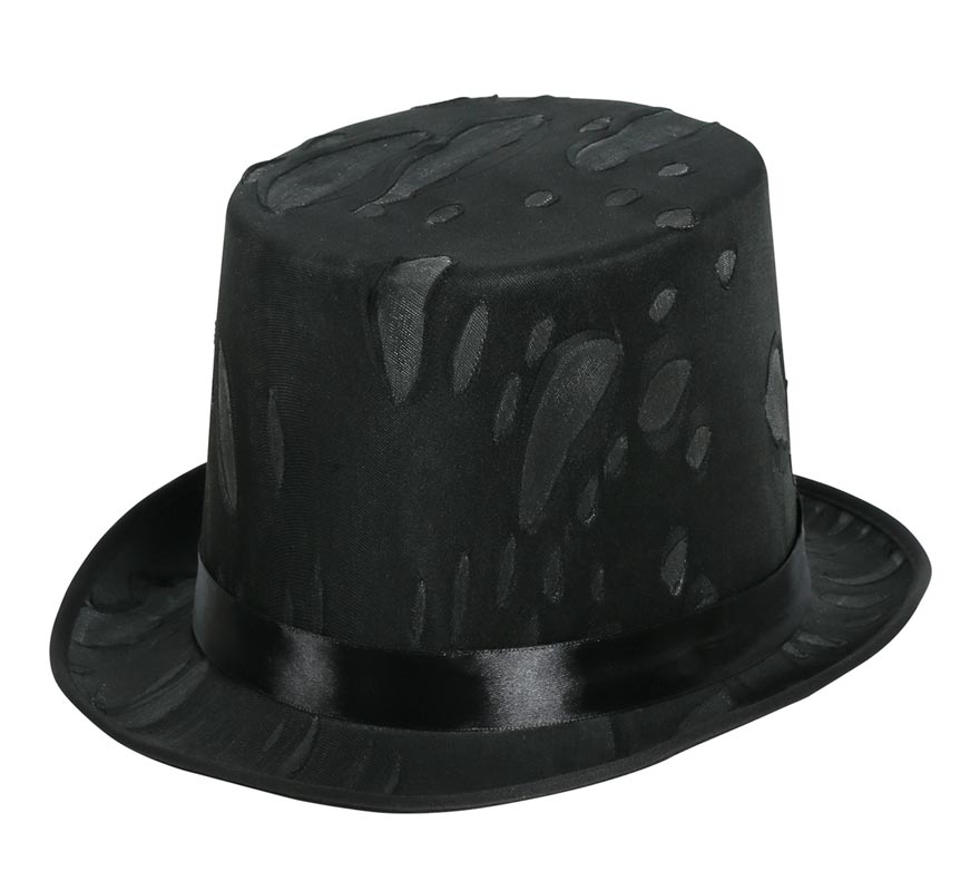 Chistera Negra con Telarañas Grises