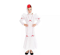 Déguisement Chulapa blanche à petits pois rouges fille
