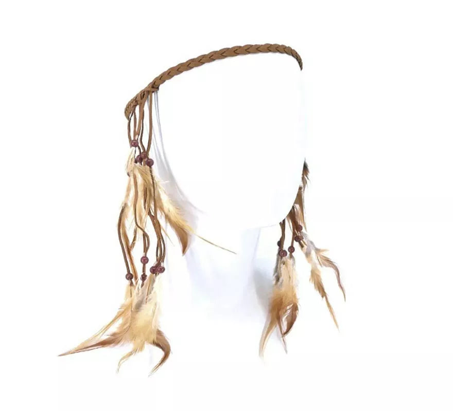Translation missing: fr.Cinta de Indio plumas marrones para el cabello