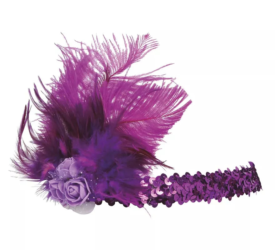 Translation missing: fr.Cinta de Lentejuelas Fucsia con Plumas