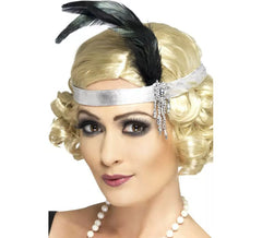 Bandeau Charleston Pailleté à Plumes et diamants