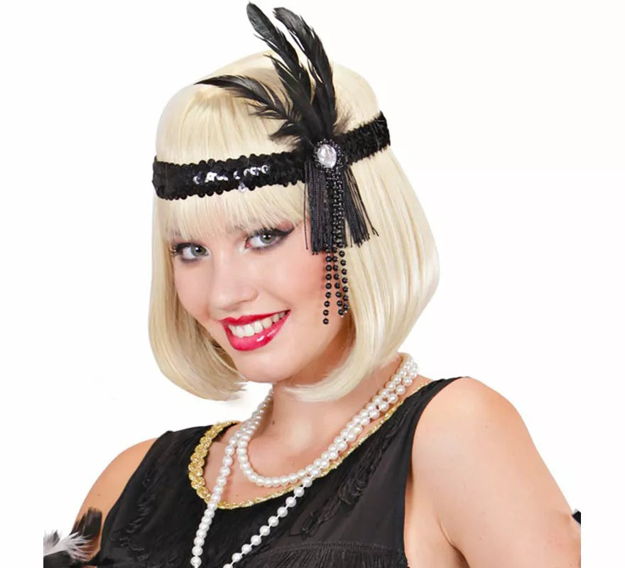 Translation missing: fr.Cinta negra con Plumas de Cabaret