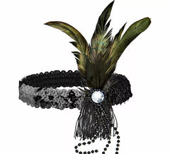Ruban noir avec plumes Cabaret