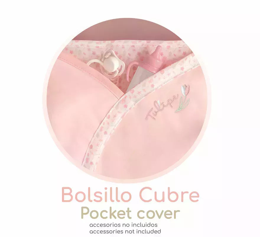 Coche de Muñecas de hasta 48 cm 3 en 1 Plegable con Bolso