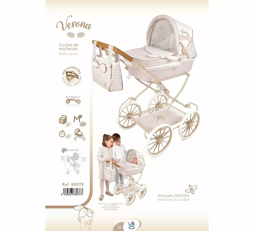 Coche de Muñecas de hasta 48 cm Plegable