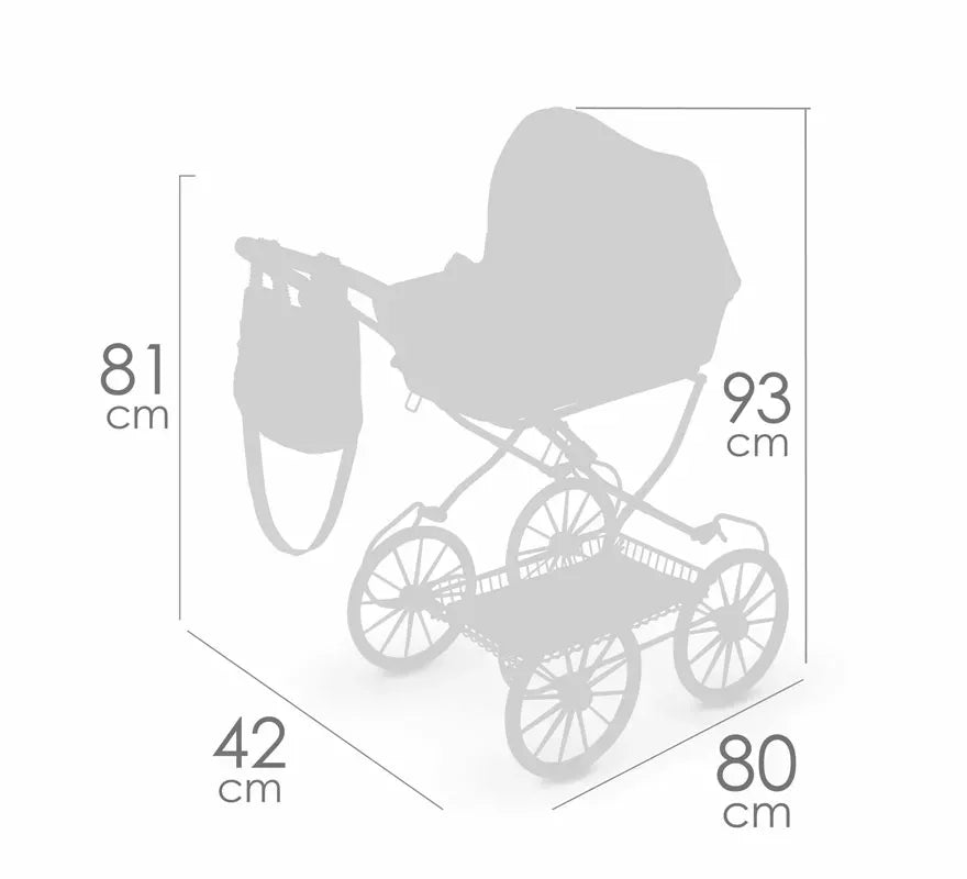 Coche de Muñecas de hasta 48 cm Plegable con Bolso
