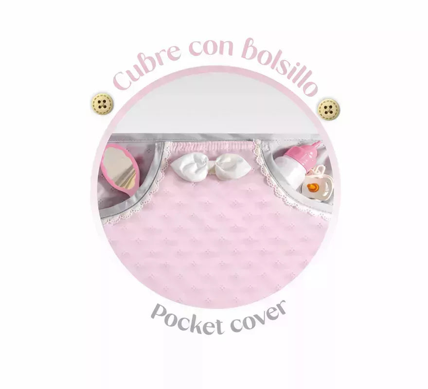 Translation missing: fr.Coche de Muñecas de hasta 48 cm Plegable con Sombrilla y Bolso