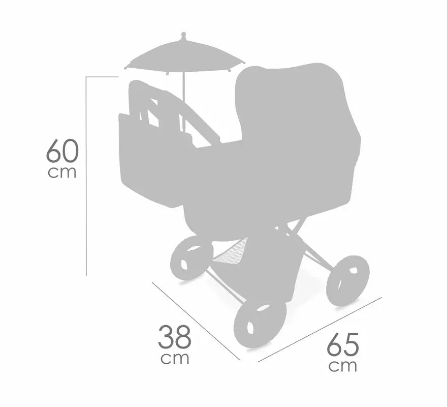 Translation missing: fr.Coche de Muñecas de hasta 48 cm Plegable con Sombrilla y Bolso