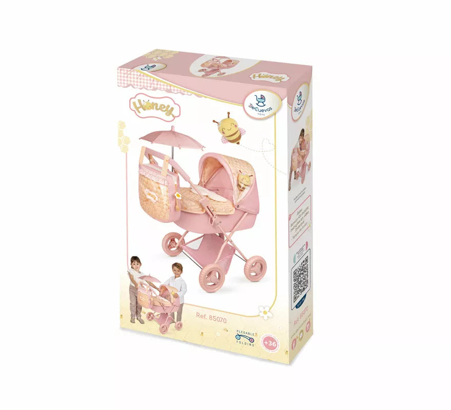 Translation missing: fr.Coche de Muñecas de hasta 48 cm Plegable con Sombrilla y Bolso