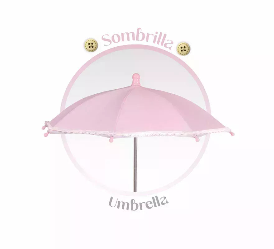 Translation missing: fr.Coche de Muñecas de hasta 48 cm Plegable con Sombrilla y Bolso
