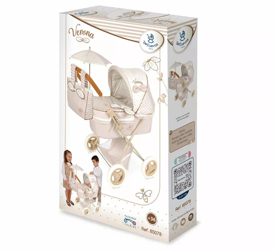 Translation missing: fr.Coche de Muñecas de hasta 48 cm Plegable con Sombrilla y Bolso
