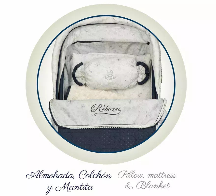 Translation missing: fr.Coche de Reborn de hasta 55 cm Plegable con Sombrilla y Bolso