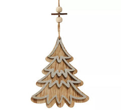 Pendentif Arbre Bois Argenté 12 cms