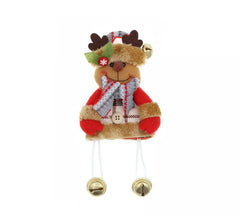 Poupée renne pendentif sapin habillé 19x16 cm