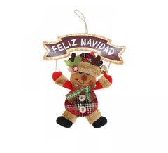 Pendentif Sapin de Noël Renne 19x16 cm
