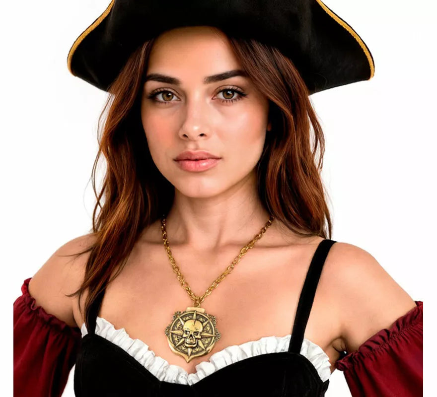 Colgante Calavera dorado de Pirata