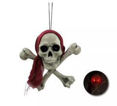 Suspension Death Skull avec lumière 27x29 cm