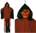 Colgante de Calavera naranja con Luz, Sonido y Movimiento 130 cm