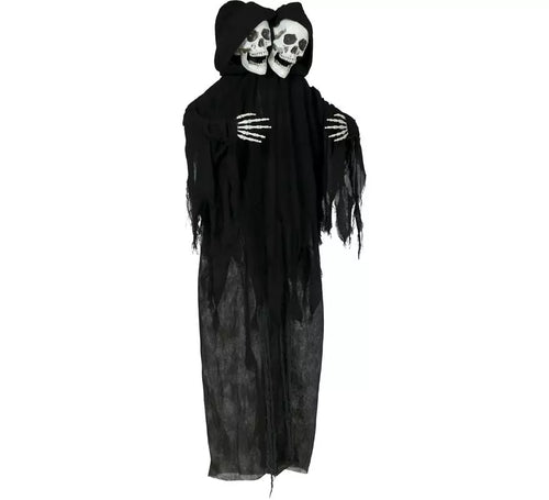 Colgante de Doble Calavera de con Luz y Sonido de 170 cm