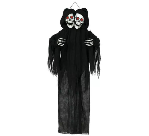 Colgante de Doble Calavera de con Luz y Sonido de 170 cm