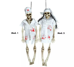 Décoration à suspendre Squelette de Docteur ou Infirmière 40 cm Halloween