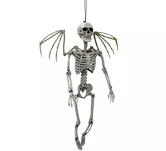 Pendentif squelette blanc avec ailes 90 cm
