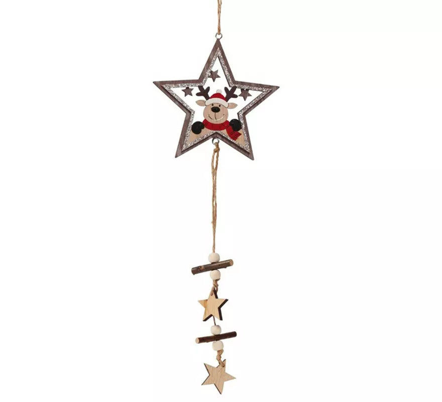 Translation missing: fr.Colgante de Estrellas de Madera de 33 cms