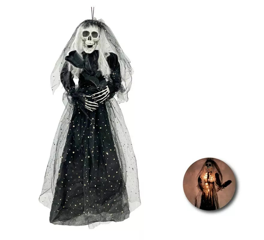 Translation missing: fr.Colgante de Novia Muerta negro con luz de 85 cm