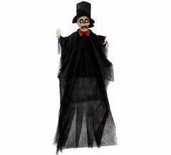 Suspension Squelette avec Costume avec Lumière 135 cm