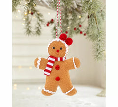 Pendentif en forme de biscuit en pain d'épice avec nœud, 9 cm