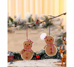 Pendentifs en forme de biscuits en pain d'épice assortis, 10 cm