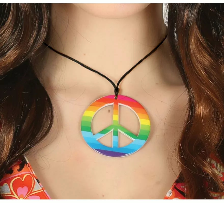 Translation missing: fr.Colgante Hippie con Símbolo de la Paz Multicolor