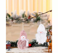 Pendentifs bonhomme de neige en fourrure assortis de 9 cm