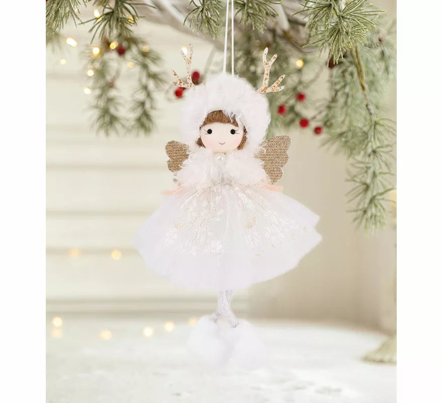 Translation missing: fr.Colgante Navideño de Angelito blanco de 20 cm