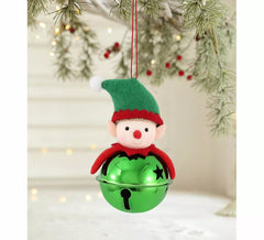 Clochette de Noël Elfe Verte de 11 cm