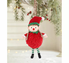Pendentif de Noël lutin duveteux de 16 cm