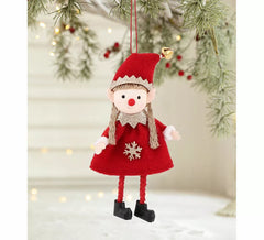 Pendentif de Noël lutin rouge de 16 cm
